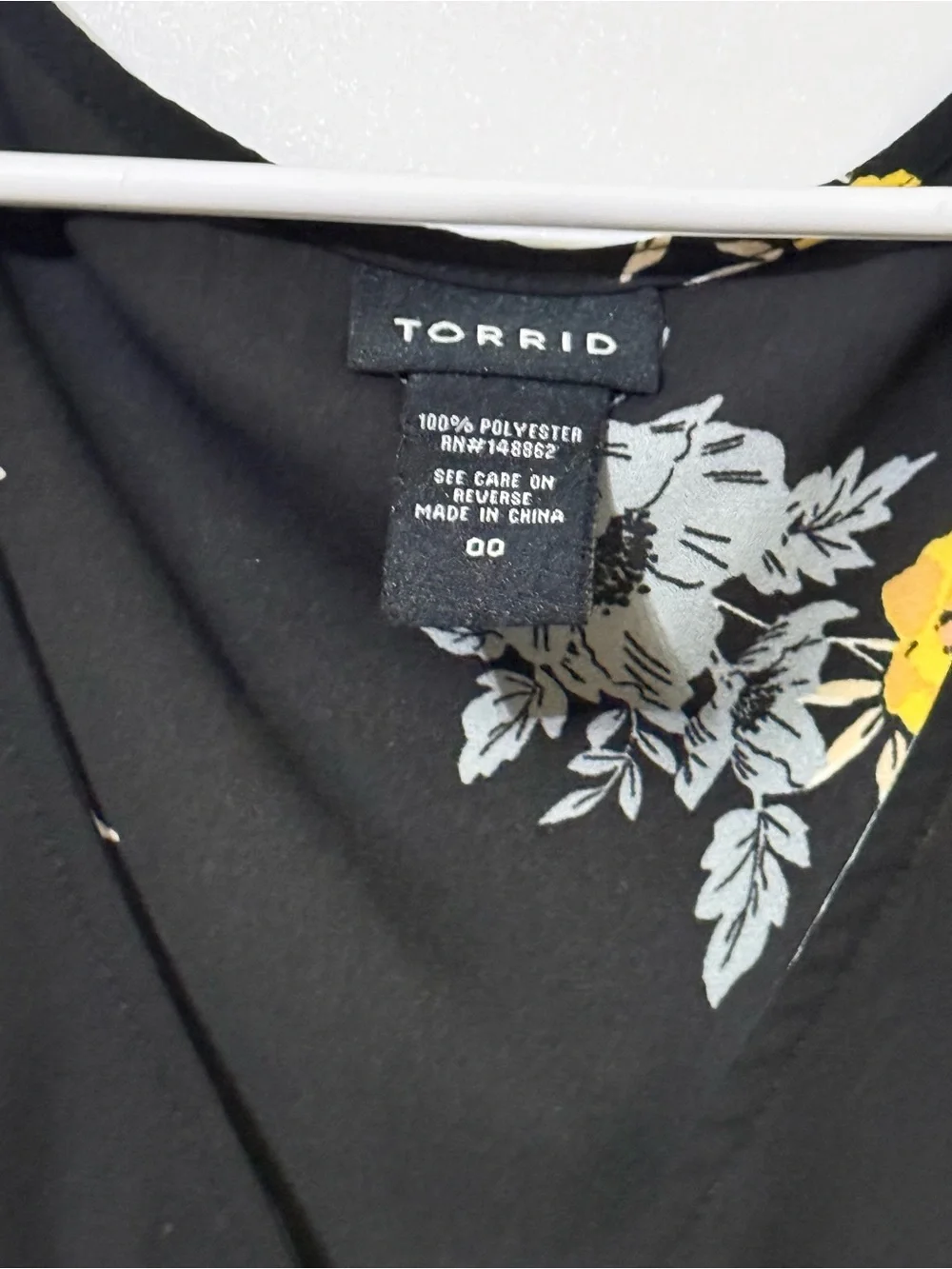 TORRID Black Floral V-Neck Blouse with TORRID textured skirt